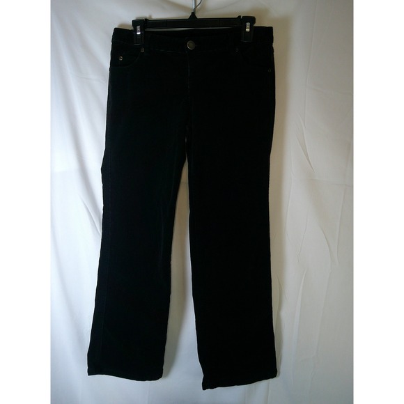 Woolrich Pants - Woolrich Black Corduroy Velour Straight Leg Pants Womens Petite‎ Size 4 1215 BLK